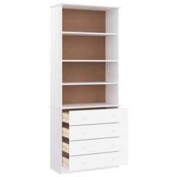 Berkfield Home Bookcase with Drawers ALTA White 77x35x186.5 cm Solid Wood Pine - thumbnail 4