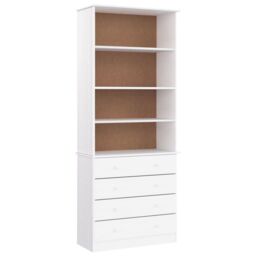 Berkfield Home Bookcase with Drawers ALTA White 77x35x186.5 cm Solid Wood Pine - thumbnail 2