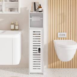 Dprodo Small Space Toilet Paper Holder Stand in White - thumbnail 8