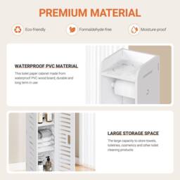 Dprodo Small Space Toilet Paper Holder Stand in White - thumbnail 7