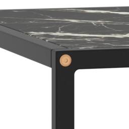 Berkfield Home Coffee Table Black with Black Marble Glass 60x60x35 cm - Size: 60 x 60 x 35 cm - thumbnail 4