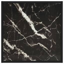 Berkfield Home Coffee Table Black with Black Marble Glass 60x60x35 cm - Size: 60 x 60 x 35 cm - thumbnail 3