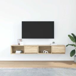 Berkfield Home TV Cabinets 2 pcs Sonoma Oak 80x31x25.5 cm Engineered Wood in Brown - thumbnail 3