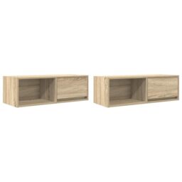 Berkfield Home TV Cabinets 2 pcs Sonoma Oak 80x31x25.5 cm Engineered Wood in Brown - thumbnail 2
