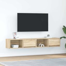 Berkfield Home TV Cabinets 2 pcs Sonoma Oak 80x31x25.5 cm Engineered Wood in Brown - thumbnail 1