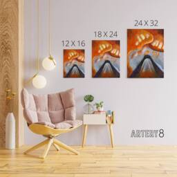 "Artery8 Mountain & Sky Abstract Landscape Dove Canvas Wall Art - Size: W18"" x H24""" - thumbnail 4