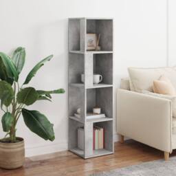 Berkfield Home Corner Cabinet Concrete Grey 33x33x132 cm Engineered Wood - Size: 33 x 33 x 132 cm - thumbnail 3