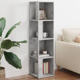 Berkfield Home Corner Cabinet Concrete Grey 33x33x132 cm Engineered Wood - Size: 33 x 33 x 132 cm - thumbnail 2