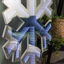 Samuel Alexander 60cm LED Infinity Christmas Light Hanging Snowflake Decoration in Bright White - thumbnail 5