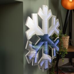 Samuel Alexander 60cm LED Infinity Christmas Light Hanging Snowflake Decoration in Bright White - thumbnail 4