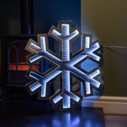 Samuel Alexander 60cm LED Infinity Christmas Light Hanging Snowflake Decoration in Bright White - thumbnail 7