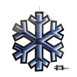 Samuel Alexander 60cm LED Infinity Christmas Light Hanging Snowflake Decoration in Bright White - thumbnail 8