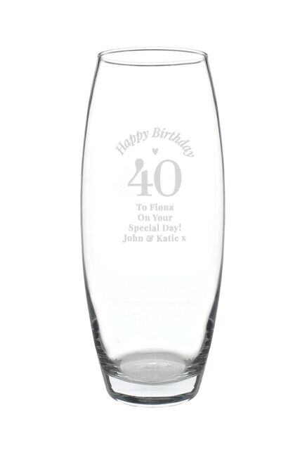 Personalised Memento Company Women's Personalised Happy Birthday Bullet Vase in Clear - image 1