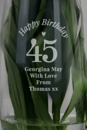Personalised Memento Company Women's Personalised Happy Birthday Bullet Vase in Clear - thumbnail 3
