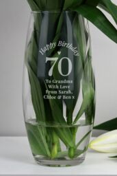 Personalised Memento Company Women's Personalised Happy Birthday Bullet Vase in Clear - thumbnail 4