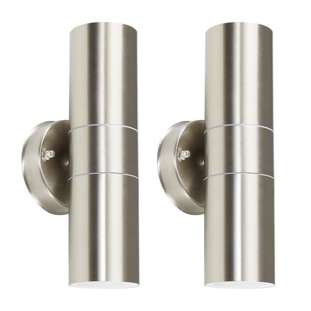 ValueLights Up Down Pair of Silver Outdoor Wall-Up Down Light - image 1