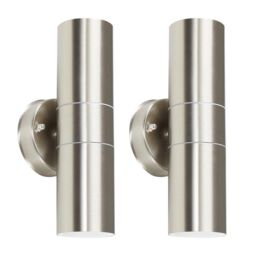 ValueLights Up Down Pair of Silver Outdoor Wall-Up Down Light - thumbnail 1
