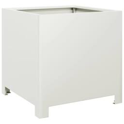 Berkfield Home Garden Planters 2 pcs White 40x40x40 cm Steel - Size: 40 x 40 x 40 cm - thumbnail 5