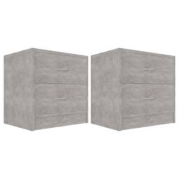 Berkfield Home Elegant Bedside Cabinets 2 pcs Concrete Grey 40x30x40 cm Engineer - Size: 40 x 30 x 40 cm - thumbnail 3