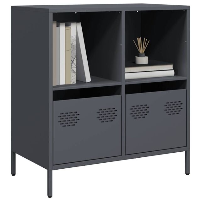 Berkfield Home Sideboard Anthracite 68x39x73.5 cm Cold-rolled Steel in Black - image 1