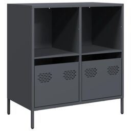Berkfield Home Sideboard Anthracite 68x39x73.5 cm Cold-rolled Steel in Black - thumbnail 2
