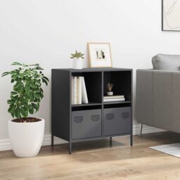 Berkfield Home Sideboard Anthracite 68x39x73.5 cm Cold-rolled Steel in Black - thumbnail 3