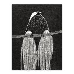 Artery8 Samuel J De Mesquita Framed Wall Art Print Stylised Bird of Paradise in White - Size: A4 - thumbnail 3