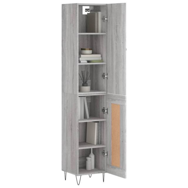 Berkfield Home Highboard Grey Sonoma 34.5x34x180 cm Engineered Wood - image 1