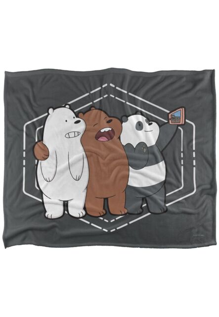 Cartoon Network We Bare Bears Selfie Silky Touch Super Soft Throw Blanket 152 X 127 cm in White - image 1