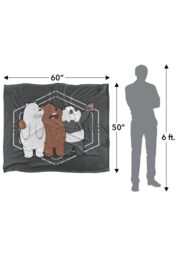 Cartoon Network We Bare Bears Selfie Silky Touch Super Soft Throw Blanket 152 X 127 cm in White - thumbnail 5