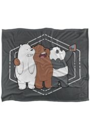 Cartoon Network We Bare Bears Selfie Silky Touch Super Soft Throw Blanket 152 X 127 cm in White - thumbnail 1