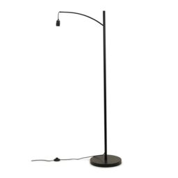 ValueLights Preto Black Metal Curved Floor Lamp Base
