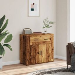 Berkfield Home Sideboard Old Wood 80x33x70 cm Engineered Wood in Brown - Size: 80 x 33 x 70 cm - thumbnail 1