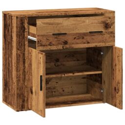Berkfield Home Sideboard Old Wood 80x33x70 cm Engineered Wood in Brown - Size: 80 x 33 x 70 cm - thumbnail 4