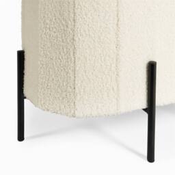 OHS Boucle Large Oval Ottoman Storage Box Footstool Bench with Legs in Cream - thumbnail 6