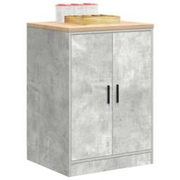 Berkfield Home Durable Garage Storage Cabinet Concrete Grey 60x51x85 cm Solid Wo - Size: 60 x 51 x 85 cm - thumbnail 4