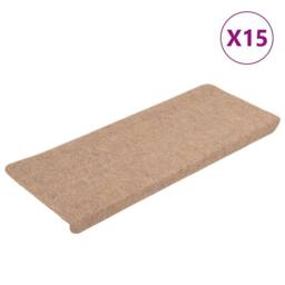Berkfield Home Stair Mats Self-adhesive 15 pcs 65x24.5x3.5 cm Beige - Size: Medium - thumbnail 3