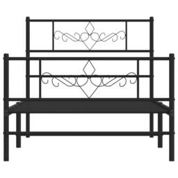 Berkfield Home Metal Bed Frame with Headboard & Footboard Black 100x200 cm - thumbnail 4