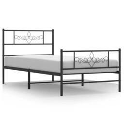 Berkfield Home Metal Bed Frame with Headboard & Footboard Black 100x200 cm - thumbnail 2