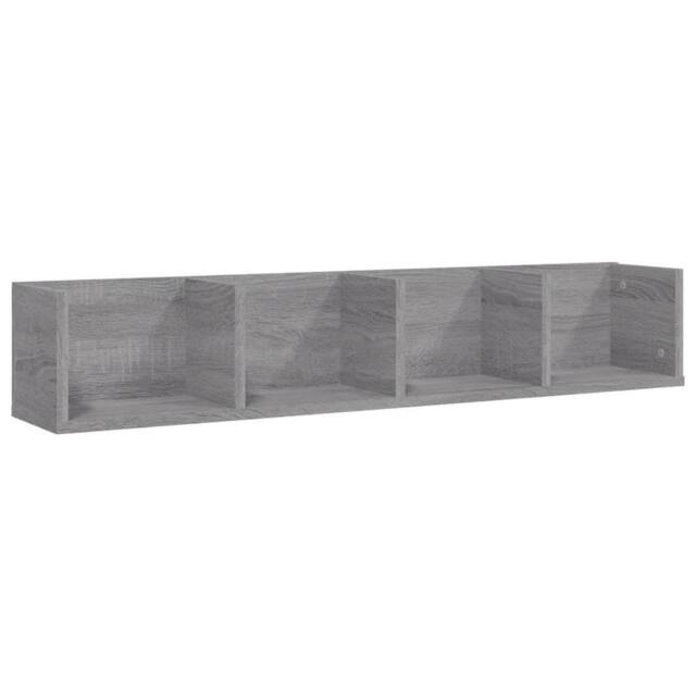 Berkfield Home CD Wall Shelf Grey Sonoma 100x18x18 cm Engineered Wood - Size: 100 x 18 x 18 cm - image 1