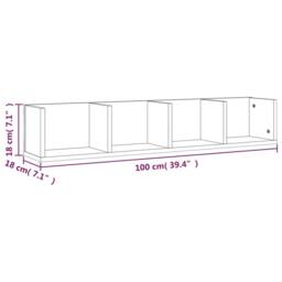 Berkfield Home CD Wall Shelf Grey Sonoma 100x18x18 cm Engineered Wood - Size: 100 x 18 x 18 cm - thumbnail 7