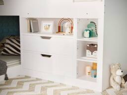 Flair Oscar Staircase Triple Bunk Bed with Storage in White - Size: Single - thumbnail 4