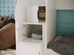 Flair Oscar Staircase Triple Bunk Bed with Storage in White - Size: Single - thumbnail 6