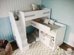 Flair Oscar Staircase Triple Bunk Bed with Storage in White - Size: Single - thumbnail 5