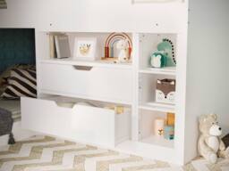 Flair Oscar Staircase Triple Bunk Bed with Storage in White - Size: Single - thumbnail 7