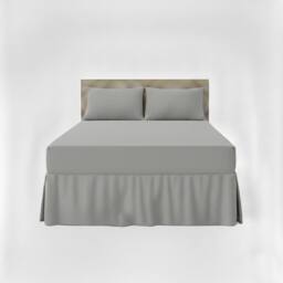 Snug City Fitted Valance Bed Sheet Polycotton Mattress Cover & Frill Easy Care in Silver - Size: King - thumbnail 2