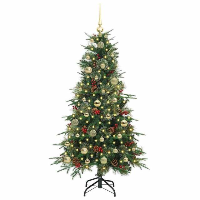 Berkfield Home Elegant Artificial Hinged Christmas Tree Green 150 cm PE & PVC - image 1