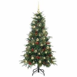 Berkfield Home Elegant Artificial Hinged Christmas Tree Green 150 cm PE & PVC - thumbnail 4