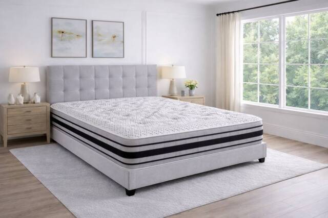 Chester & Oakley Cashmere 2000 Pocket Spring Memory Foam Mattress - 25cm in White - Size: Single - image 1