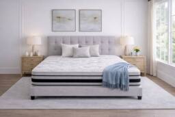 Chester & Oakley Cashmere 2000 Pocket Spring Memory Foam Mattress - 25cm in White - Size: Single - thumbnail 2